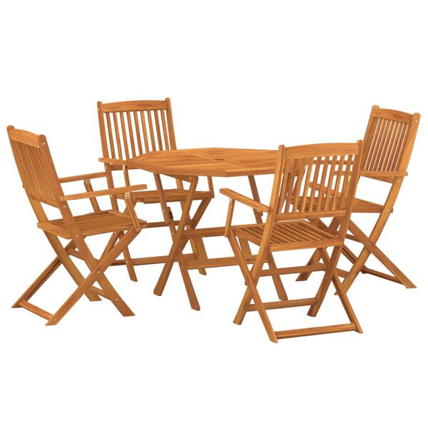 vidaXL 5 Piece Garden Dining Set Solid Acacia Wood
