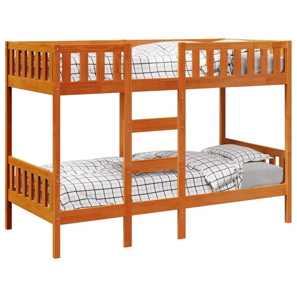 vidaXL Bunk Bed Wax Brown 90x200 cm Solid Wood Pine