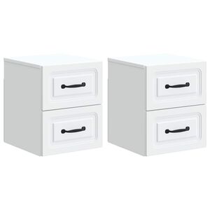 vidaXL Wall-Mounted Bedside Cabinet 2 pcs White 34.5 x 33 x 40 cm
