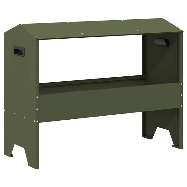 vidaXL Livestock Feeding Trough Olive Green 79 x 35 x 62 cm