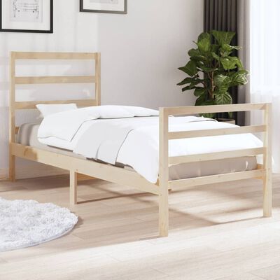 vidaXL Bed Frame Solid Wood Pine 75x190 cm Small Single