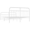 vidaXL Metal Bed Frame without Mattress with Footboard White 180x200cm