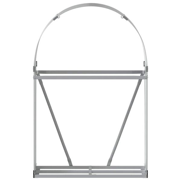 vidaXL Log Holder Light Grey 80x45x120 cm Galvanised Steel
