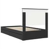 vidaXL Storage Bed with Headboard Black 100 x 200 cm Engineered Wood