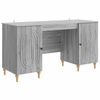 vidaXL Desk with Shelf Grey Sonoma 142.5 x 50 x 75 cm Engineered Wood