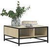 vidaXL Coffee Table Sonoma Oak 60.5x60.5x30 cm Engineered Wood and Metal