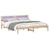 vidaXL Bed Frame with Headboard Brown 180 x 200 cm Solid Pine Wood