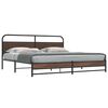 vidaXL Metal Bed Frame without Mattress Brown Oak 193x203 cm