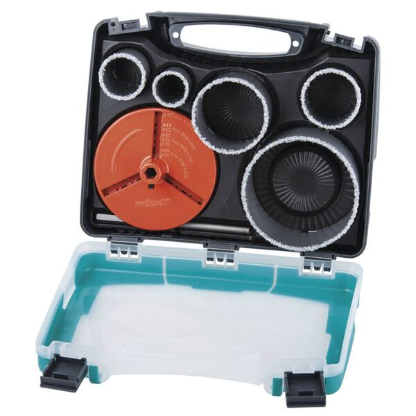 wolfcraft Seven Piece Conduit Hole Saw Set 33/53/68/73/83 mm 3464000