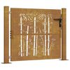 vidaXL Garden Gate 100x75 cm Corten Steel Bamboo Design