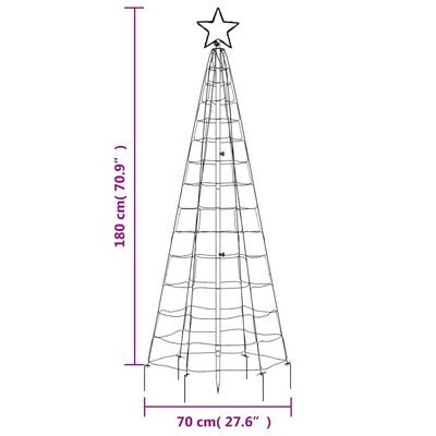vidaXL Christmas Tree Light with Spikes 220 LEDs Cold White 180 cm
