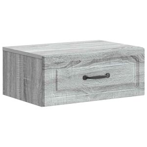 vidaXL Wall-Mounted Bedside Cabinet Grey Sonoma 49 x 34.5 x 20 cm