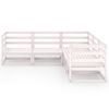 vidaXL 5 Piece Garden Lounge Set White Solid Wood Pine