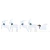 vidaXL LED Reindeers 5 pcs Silver Fabric