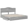 vidaXL Storage Bed Grey Sonoma 200 x 200 cm Engineered Wood
