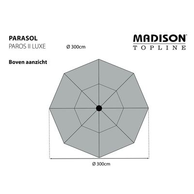 Madison Parasol Paros II Luxe 300 cm Safier Blue