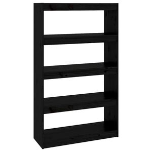 vidaXL Book Cabinet/Room Divider Black 80x30x135,5 cm Solid Wood Pine