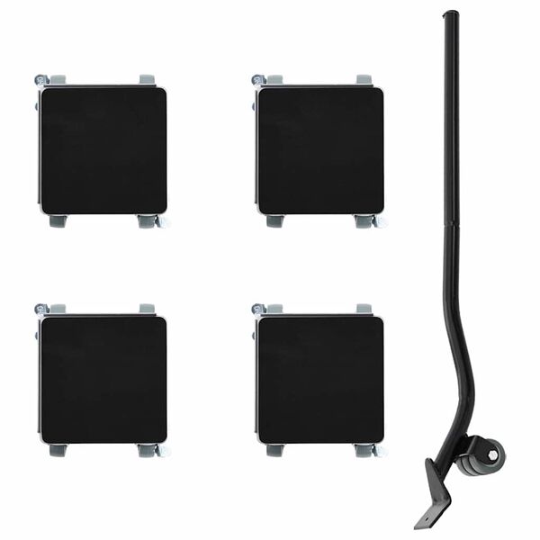 vidaXL Furniture Rollers 4 pcs with Lifter 13.5x13.5x6 cm Steel 1300 kg