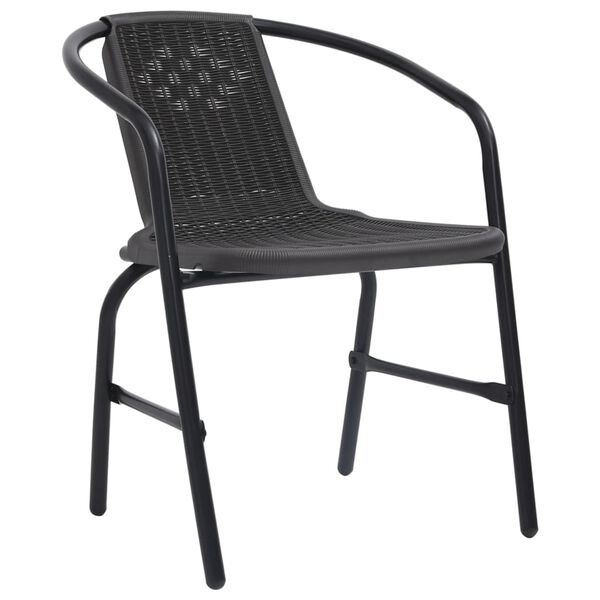 vidaXL Garden Chairs 4 pcs Plastic Rattan and Steel 110 kg