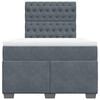 vidaXL Box Spring Bed with Mattress Dark Grey 120x190 cm Small Double Velvet