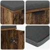 vidaXL Hall Bench with Cushion with Storage Old Wood 60 x 38 x 46 cm