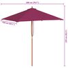vidaXL Garden Parasol with Wooden Pole 150x200 cm Bordeaux Red