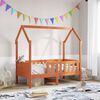 vidaXL Kids' House Bed Frame without Mattress Wax Brown 80x160 cm Pine