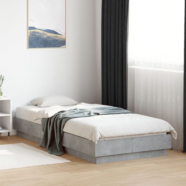 vidaXL Bed Frame without Mattress Concrete Grey 90x200 cm