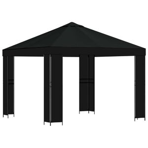 vidaXL Gazebo 3 x 3 m Black Polyester and Steel 190