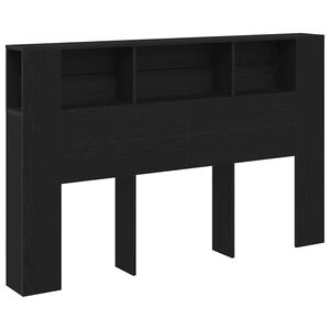 vidaXL Headboard Cabinet Black Oak 160 x 19 x 104.5 cm Engineered Wood