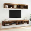 vidaXL TV Cabinet Set with LED Wall-mounted Old Wood Engineered Wood
