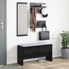 vidaXL Hallway Furniture Set 4 pcs Black Oak Engineered Wood