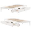 vidaXL Bed Frame with Drawers without Mattress White 90x190 cm Single