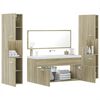 vidaXL 4 Piece Bathroom Furniture Set Sonoma Oak Engineered Wood