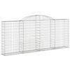 vidaXL Arched Gabion Baskets 20 pcs 300x30x120/140 cm Galvanised Iron