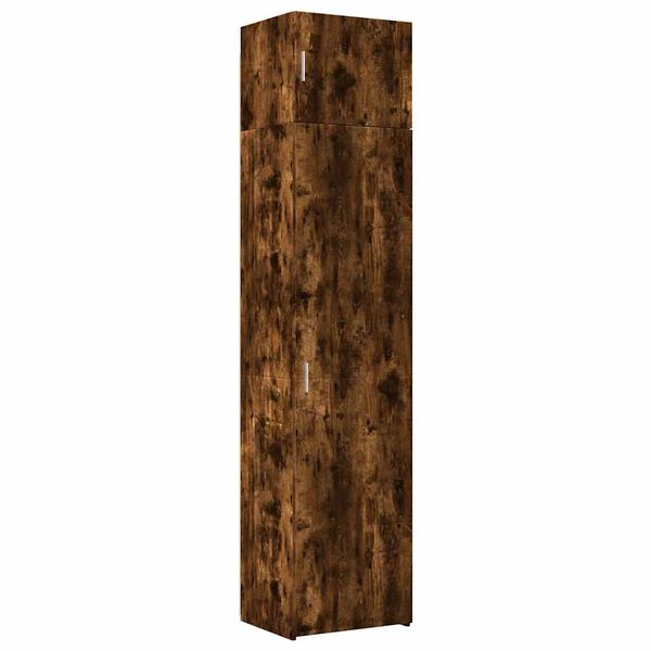 vidaXL Slim Storage Cabinet Smoked Oak 50x42.5x225 cm Engineered Wood