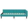 vidaXL Corner Bed Frame with Headboard Turquoise 90 cm x 190 cm Velvet
