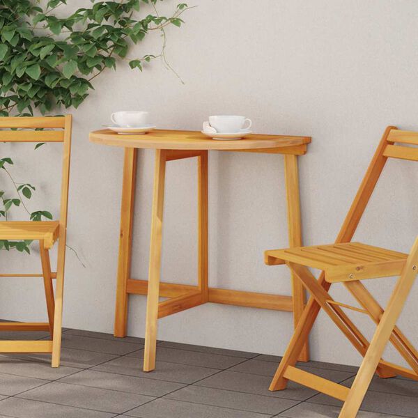 vidaXL Garden Table Folding Brown 78 x 46 x 75 cm Solid Acacia Wood