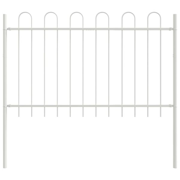 vidaXL Garden Fence White 1.7 x 0.8 m Powder-coated Steel