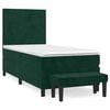 vidaXL Box Spring Bed with Mattress Dark Green 100x200 cm Velvet