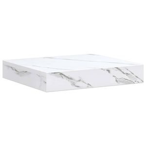 vidaXL Wall Shelf Wall-Mounted White Marble 23 x 23.5 x 3.8 cm