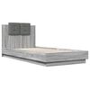 vidaXL Bed Frame with LED without Mattress Grey Sonoma 90x200 cm