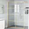 vidaXL Walk-in Shower Wall Gold 140 x 195 cm Tempered Glass