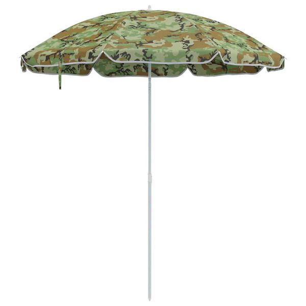 vidaXL Beach Parasol Green 263 x 263 x 272 cm Polyester and Metal