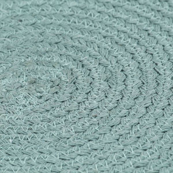 vidaXL Placemats 6 pcs Plain Green 38 cm Round Cotton