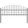 vidaXL Spike Fence Black 200 x 110 cm Powder-Coated Steel