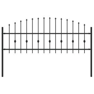 vidaXL Spike Fence Black 200 x 110 cm Powder-Coated Steel