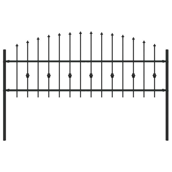 vidaXL Spike Fence Black 200 x 110 cm Powder-Coated Steel