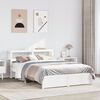 vidaXL Bed Frame with Headboard without Mattress White 150x200 cm King Size