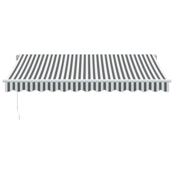 vidaXL Manual Retractable Awning Anthracite&White 350x250 cm